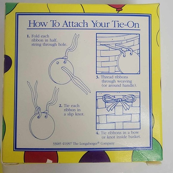 LONGABERGER "Congratulations" TIE-ON BASKET 1997 ACCESSORY #33685 NIB - Picture 2 of 2